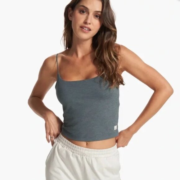 Vuori Lux Cami Cropped Tank in Cape Heather Blue Green, Size XL - Picture 1 of 11